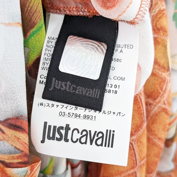 Roberto Cavalli Just Cavalli Floral Tie Neck Blouse - Picture 2 of 10